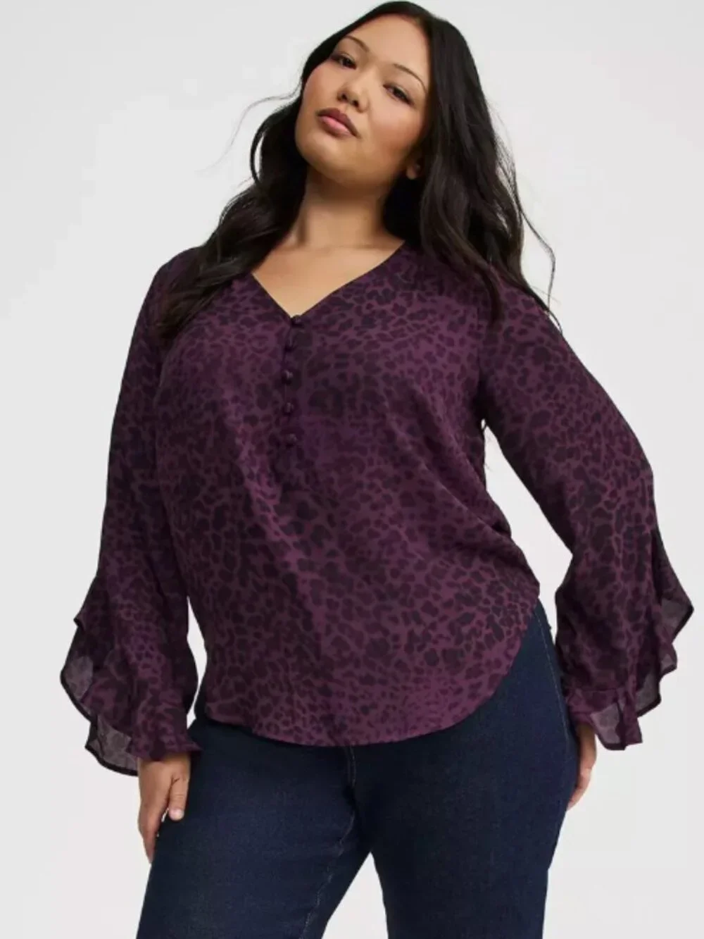 torrid Harper Ruffle Sleeve Top - Picture 1 of 5
